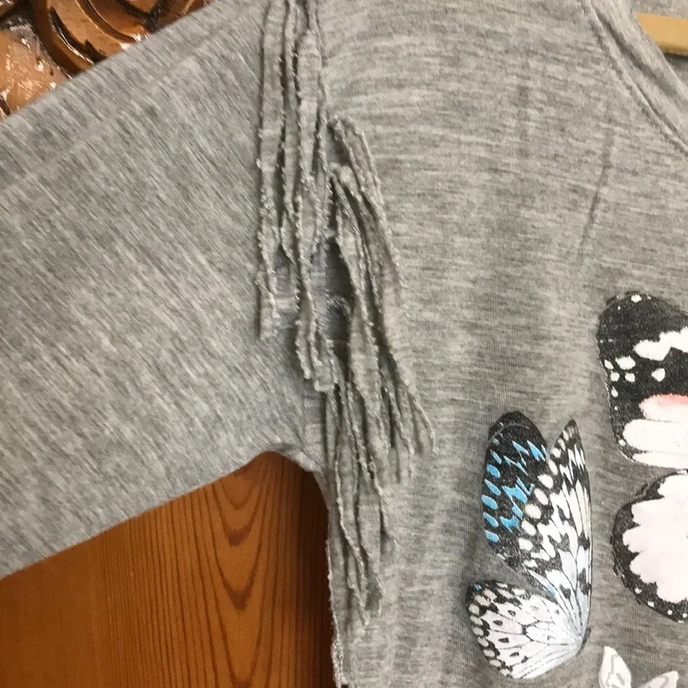 Justice Girls Sparkle Butterfly and Fringe Top